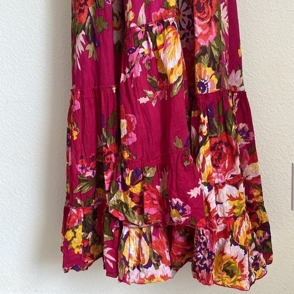 Miss Kitsch Ibiza Pink Floral Cotton Maxi Dress S - Picture 5 of 13